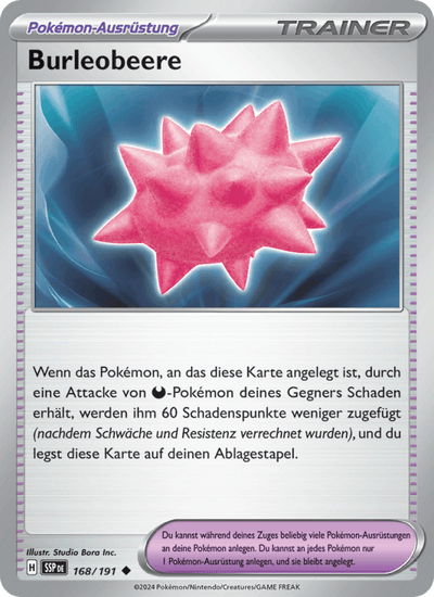 Burleobeere 168/191 Stürmische Funken Pokémon Karte
