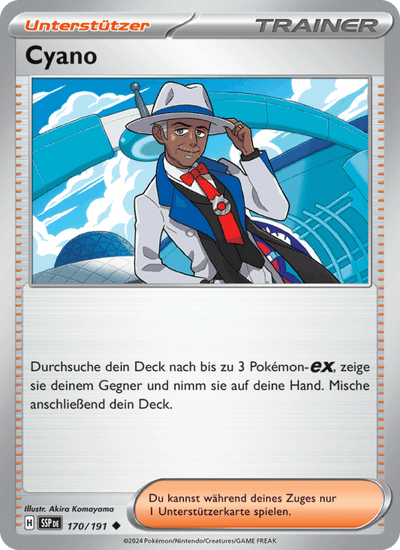 Cyano 170/191 Stürmische Funken Pokémon Karte