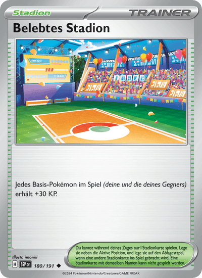 Belebtes Stadion 180/191 Stürmische Funken Pokémon Karte