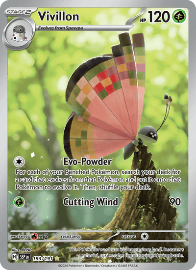Vivillon 193/191 Stürmische Funken Pokémon Karte