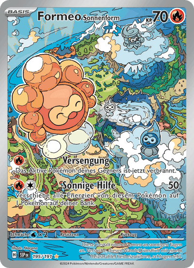 Formeo Sonnenform 195/191 Stürmische Funken Pokémon Karte