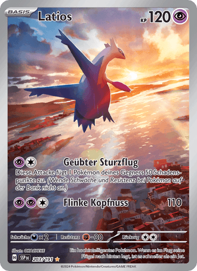 Latios 203/191 Stürmische Funken Pokémon Karte