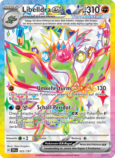 Libelldra-ex 222/191 Stürmische Funken Pokémon Karte