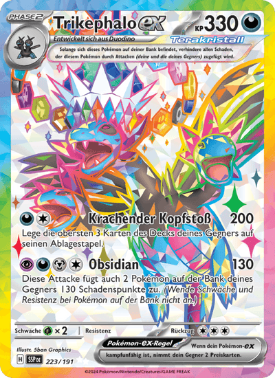 Trikephalo-ex 223/191 Stürmische Funken Pokémon Karte