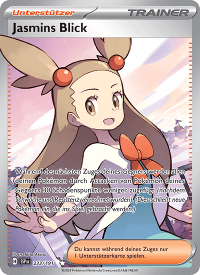 Jasmins Blick 233/191 Stürmische Funken Pokémon Karte