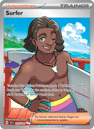 Surfer 235/191 Stürmische Funken Pokémon Karte
