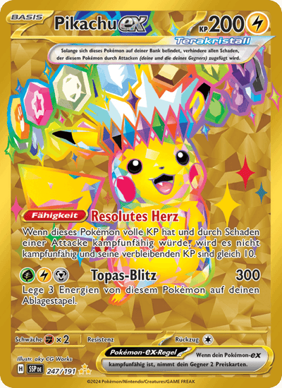 Pikachu-ex 247/191 Stürmische Funken Pokémon Karte