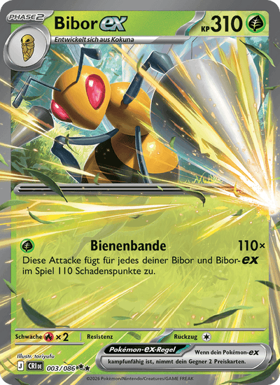 Bibor-ex 003/086 Wachsendes Chaos Pokémon Karte