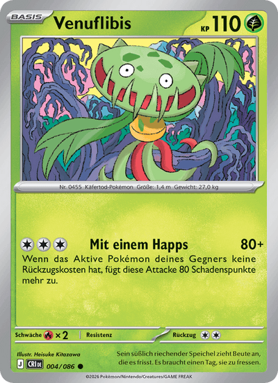 Venuflibis 004/086 Wachsendes Chaos Pokémon Karte