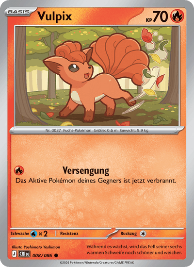 Vulpix 008/086 Wachsendes Chaos Pokémon Karte
