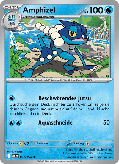 Amphizel 021/086 Wachsendes Chaos Pokémon Karte