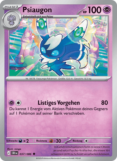 Psiaugon 037/086 Wachsendes Chaos Pokémon Karte