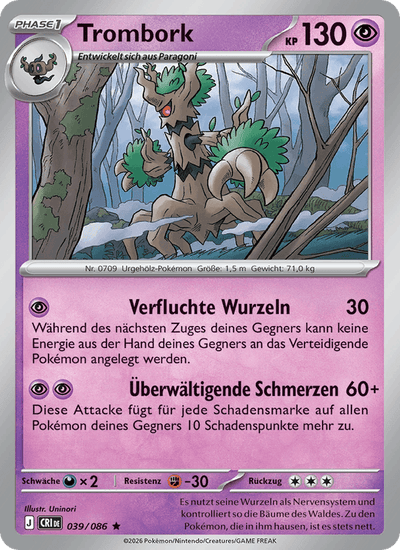 Trombork 039/086 Wachsendes Chaos Pokémon Karte