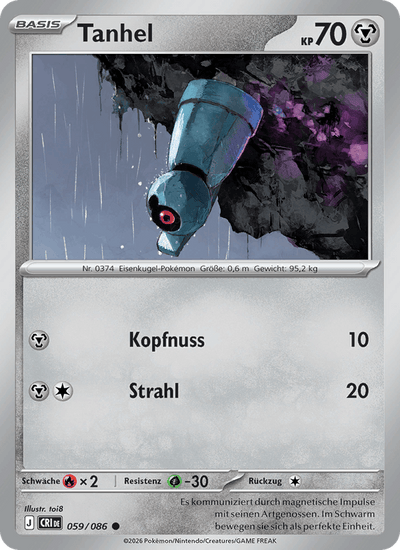 Tanhel 059/086 Wachsendes Chaos Pokémon Karte