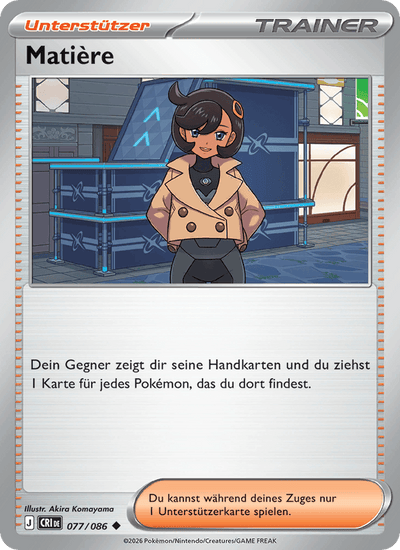 Matière 077/086 Wachsendes Chaos Pokémon Karte