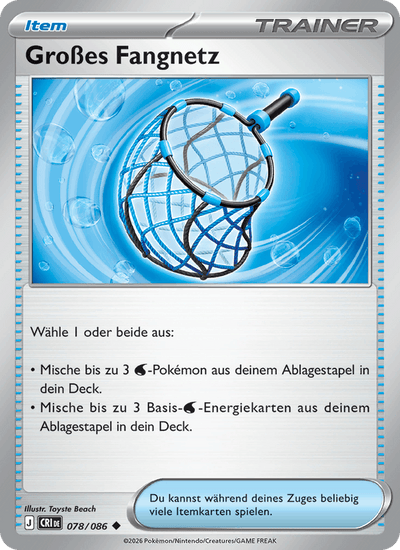 Großes Fangnetz 078/086 Wachsendes Chaos Pokémon Karte