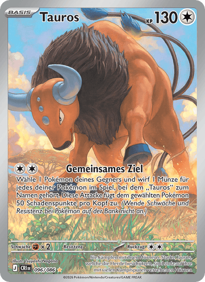 Tauros 096/086 Wachsendes Chaos Pokémon Karte