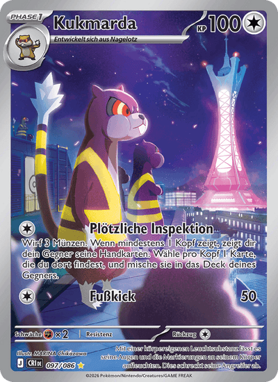 Kukmarda 097/086 Wachsendes Chaos Pokémon Karte