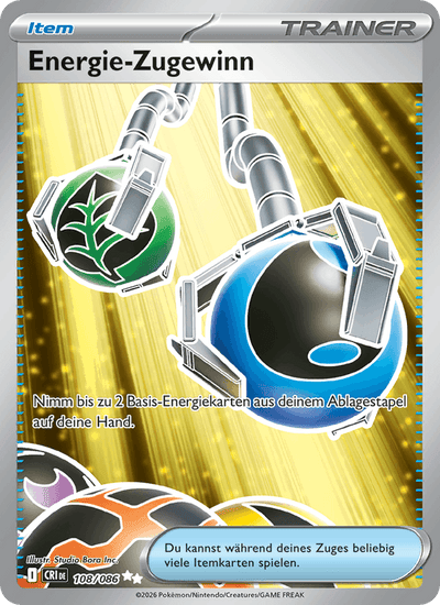 Energie-Zugewinn 108/086 Wachsendes Chaos Pokémon Karte