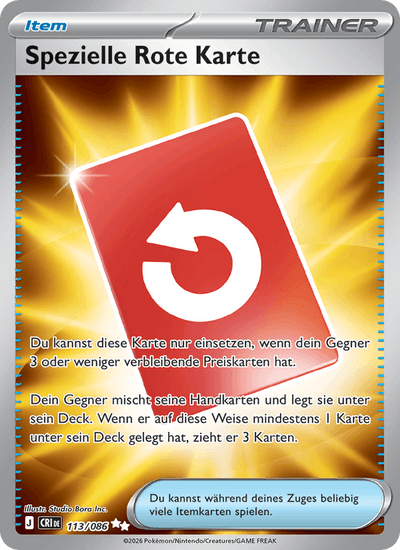 Spezielle Rote Karte 113/086 Wachsendes Chaos Pokémon Karte