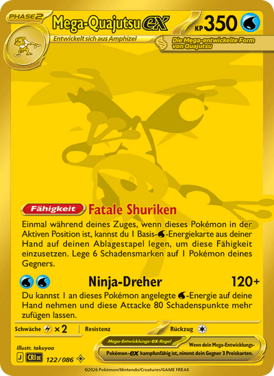 Mega-Quajutsu-ex 122/086 Wachsendes Chaos Pokémon Karte