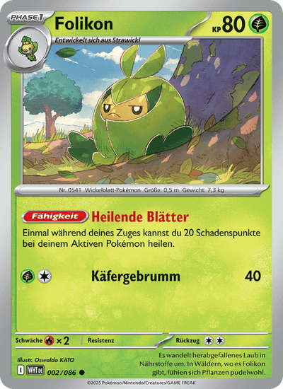 Folikon 002/086 Weiße Flammen Pokémon Karte