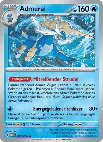 Admurai 023/086 Weiße Flammen Pokémon Karte