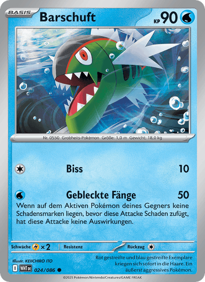Barschuft 024/086 Weiße Flammen Pokémon Karte