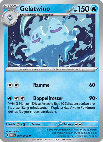 Gelatwino 029/086 Weiße Flammen Pokémon Karte