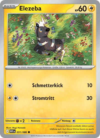 Elezeba 031/086 Weiße Flammen Pokémon Karte