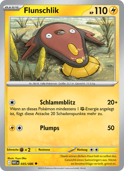Flunschlik 035/086 Weiße Flammen Pokémon Karte