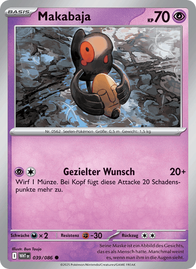 Makabaja 039/086 Weiße Flammen Pokémon Karte