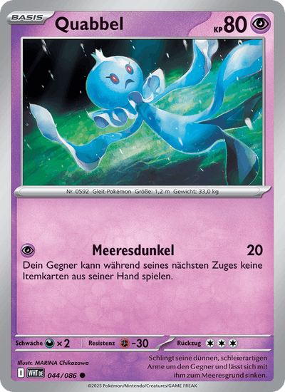 Quabbel 044/086 Weiße Flammen Pokémon Karte