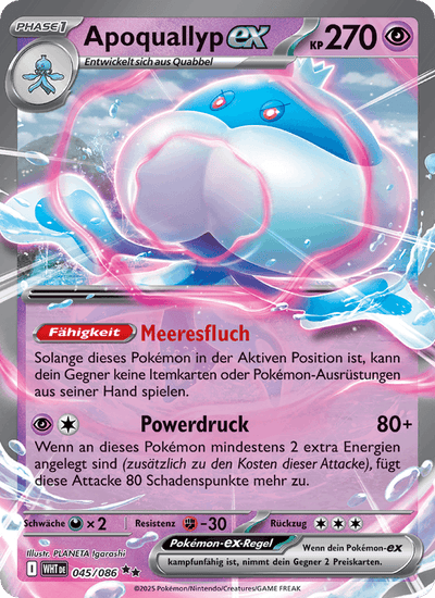 Apoquallyp-ex 045/086 Weiße Flammen Pokémon Karte