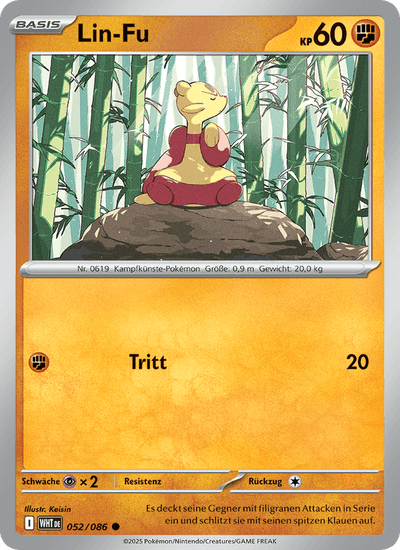Lin-Fu 052/086 Weiße Flammen Pokémon Karte