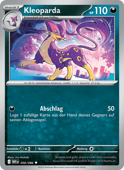 Kleoparda 056/086 Weiße Flammen Pokémon Karte