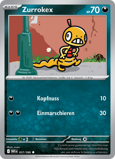 Zurrokex 057/086 Weiße Flammen Pokémon Karte