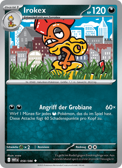 Irokex 058/086 Weiße Flammen Pokémon Karte