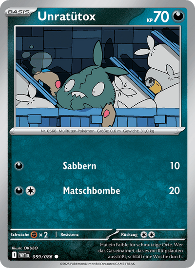 Unratütox 059/086 Weiße Flammen Pokémon Karte