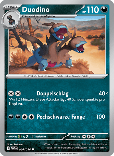 Duodino 066/086 Weiße Flammen Pokémon Karte