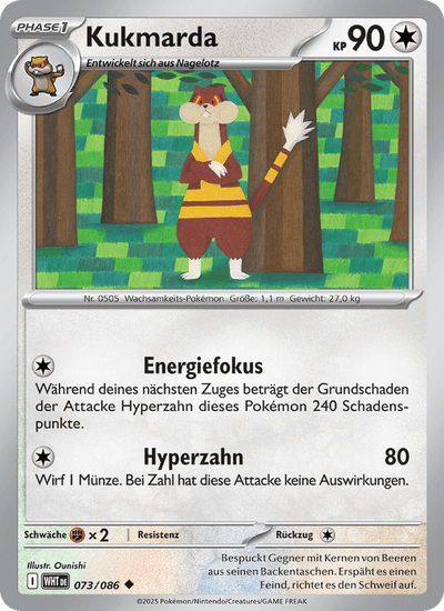 Kukmarda 073/086 Weiße Flammen Pokémon Karte