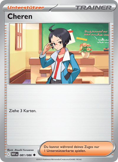 Cheren 081/086 Weiße Flammen Pokémon Karte