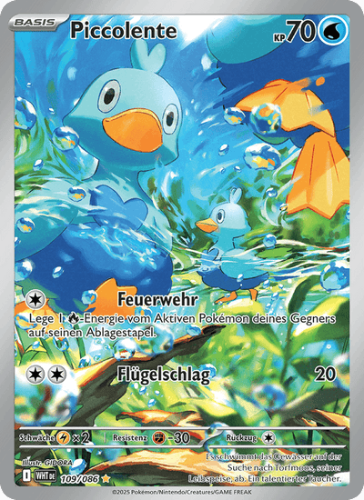 Piccolente 109/086 Weiße Flammen Pokémon Karte