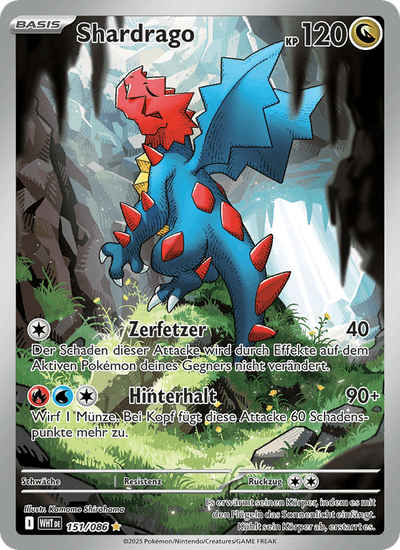 Shardrago 151/086 Weiße Flammen Pokémon Karte