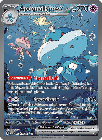 Apoquallyp-ex 168/086 Weiße Flammen Pokémon Karte