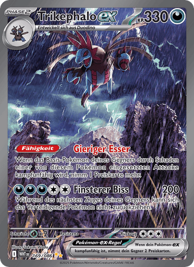 Trikephalo-ex 169/086 Weiße Flammen Pokémon Karte