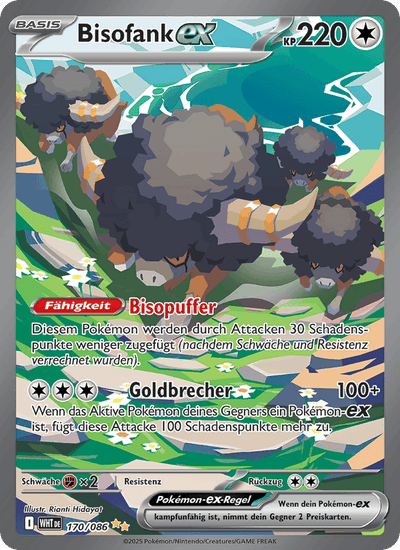 Bisofank-ex 170/086 Weiße Flammen Pokémon Karte